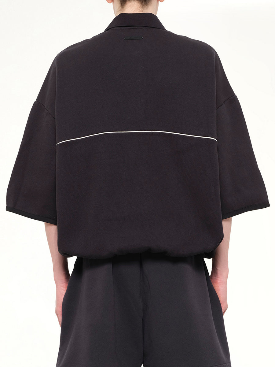 Active Trace 3/4 Sleeve Polo Sweatshirt in Vintage Black