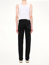 Crest Logo Straight Jeans in Black