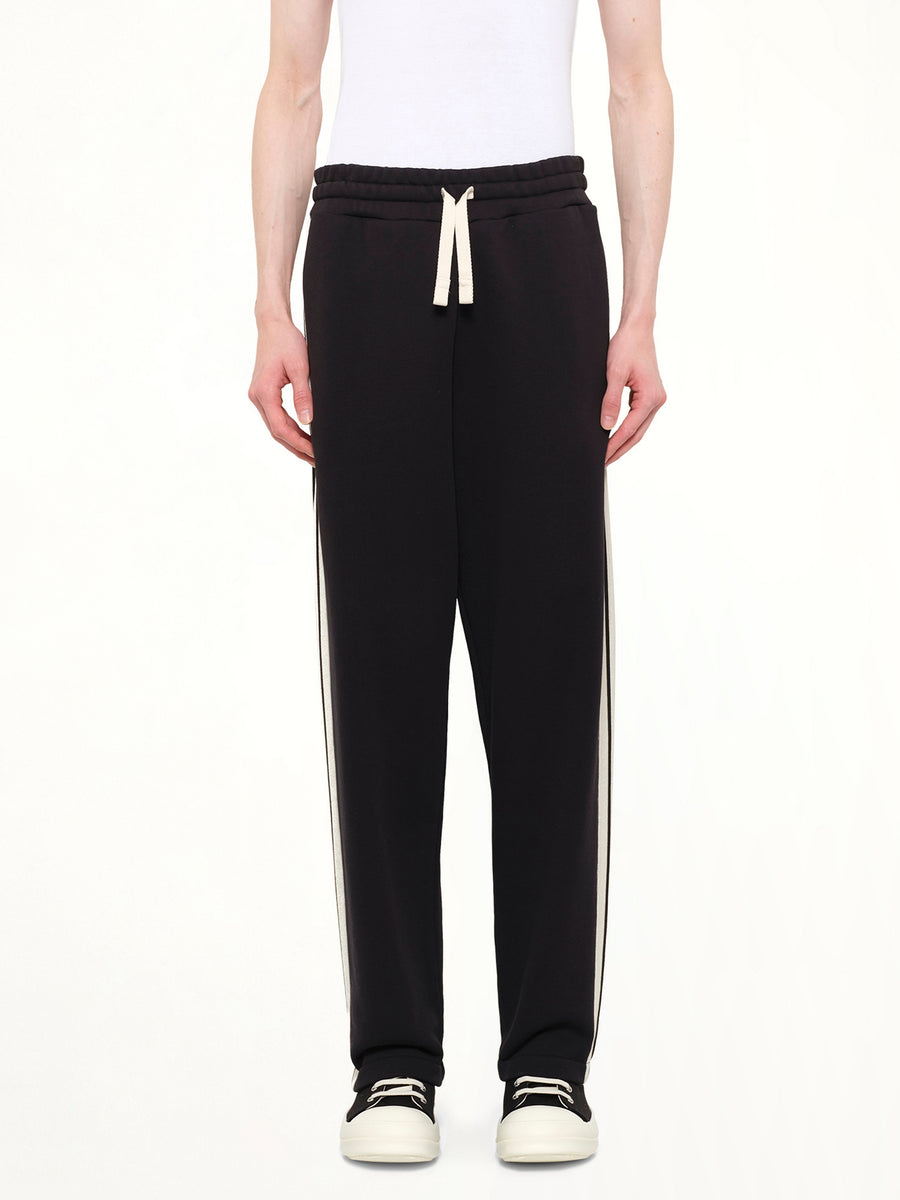Back Curved Logo Sweatpants in Black/Off White