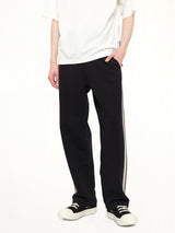 Back Curved Logo Sweatpants in Black/Off White