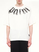 Big Neck Logo Loose T-Shirt in Off White/Black