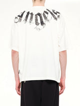 Big Neck Logo Loose T-Shirt in Off White/Black