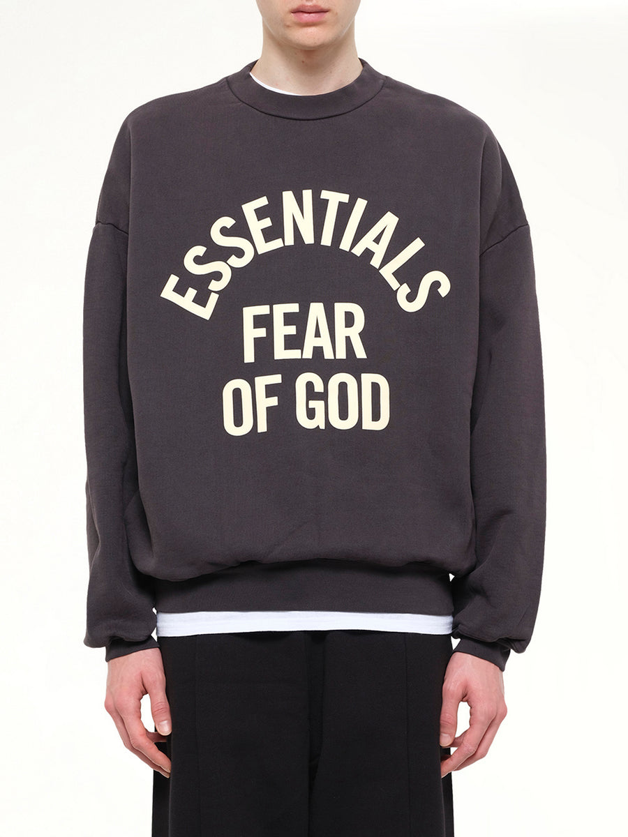 Campus 90's Crewneck Sweatshirt in Faded Black