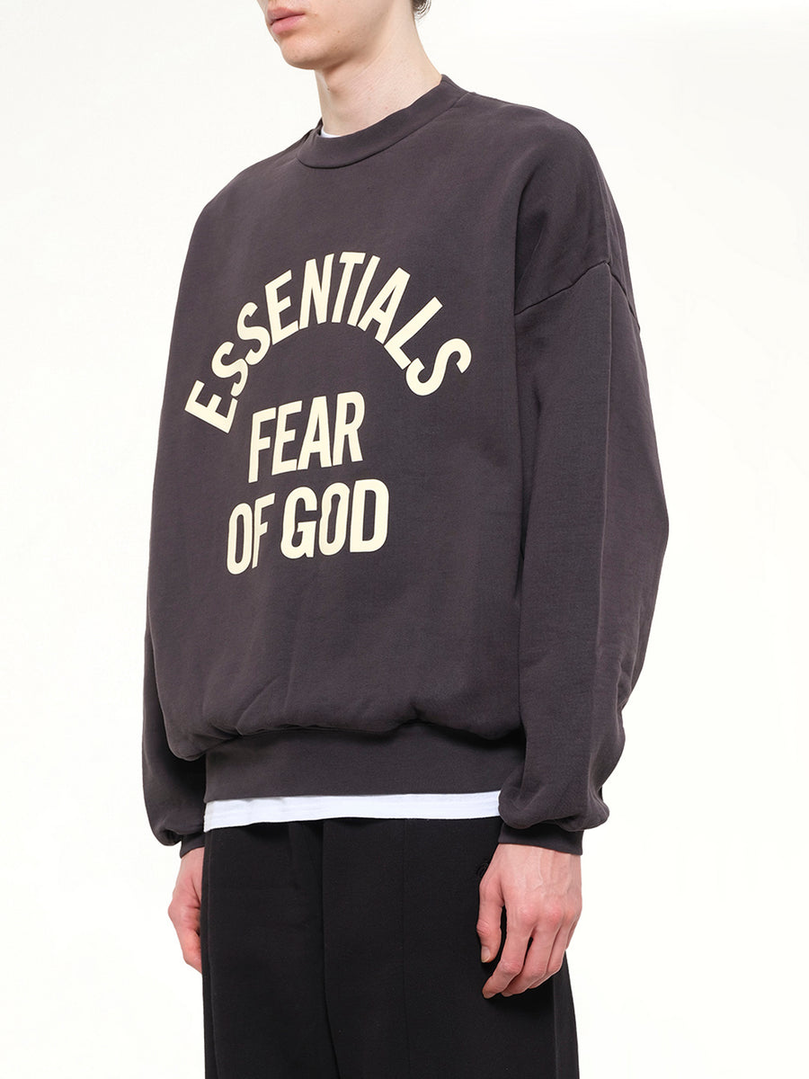 Campus 90's Crewneck Sweatshirt in Faded Black