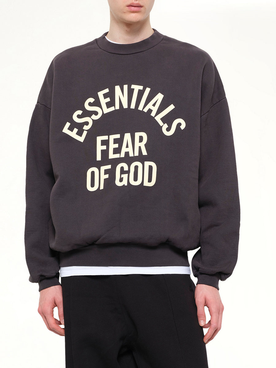 Campus 90's Crewneck Sweatshirt in Faded Black
