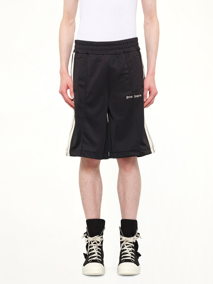 Classic Logo Track Shorts in Black/Off White
