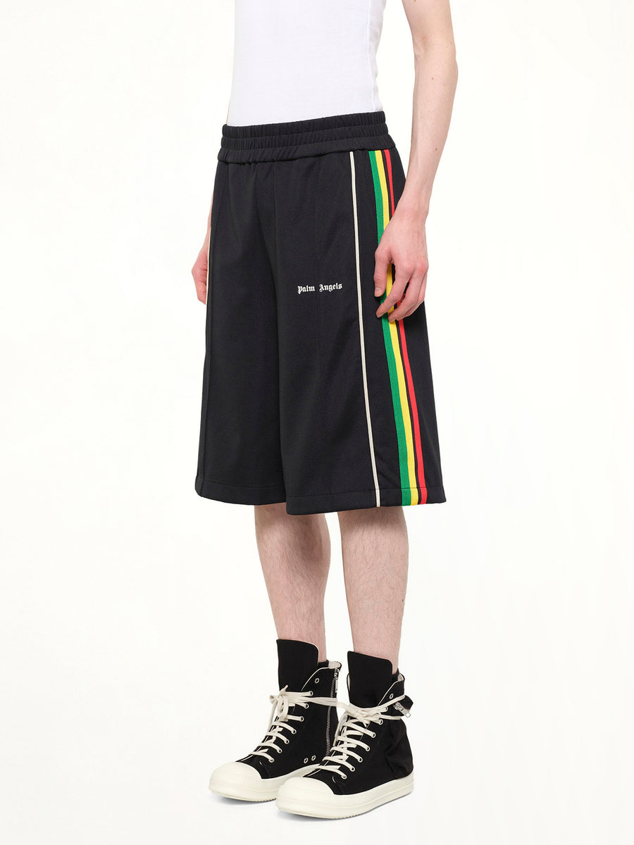 J Classic Logo Vint Track Shorts in Black/Off White