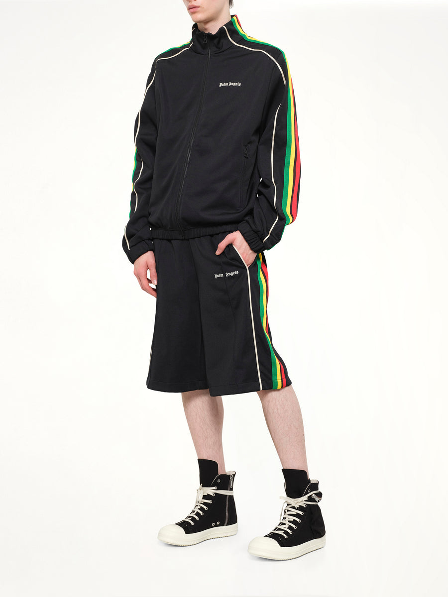 J Classic Logo Vint Track Shorts in Black/Off White