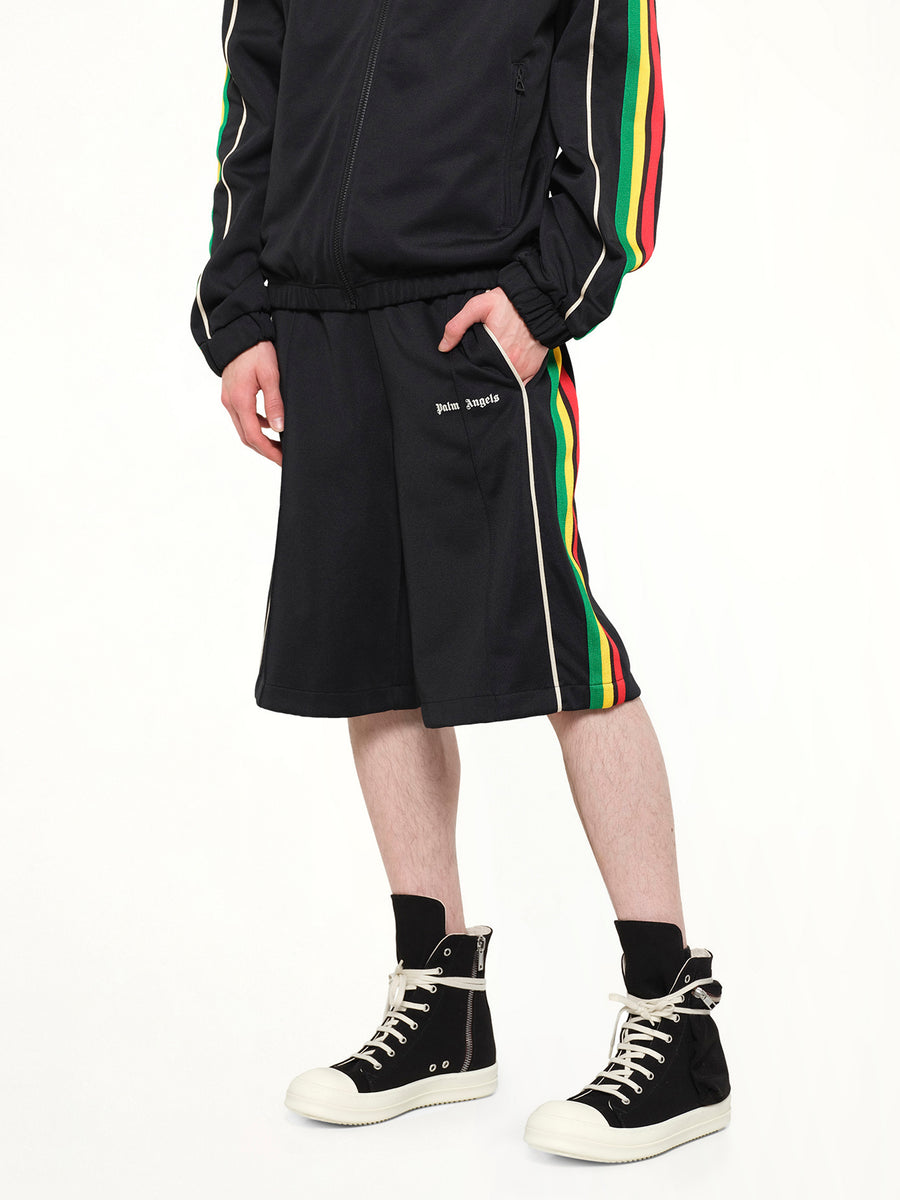 J Classic Logo Vint Track Shorts in Black/Off White