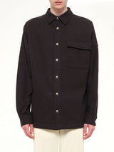 Logo Loose Overshirt in Black Tofu