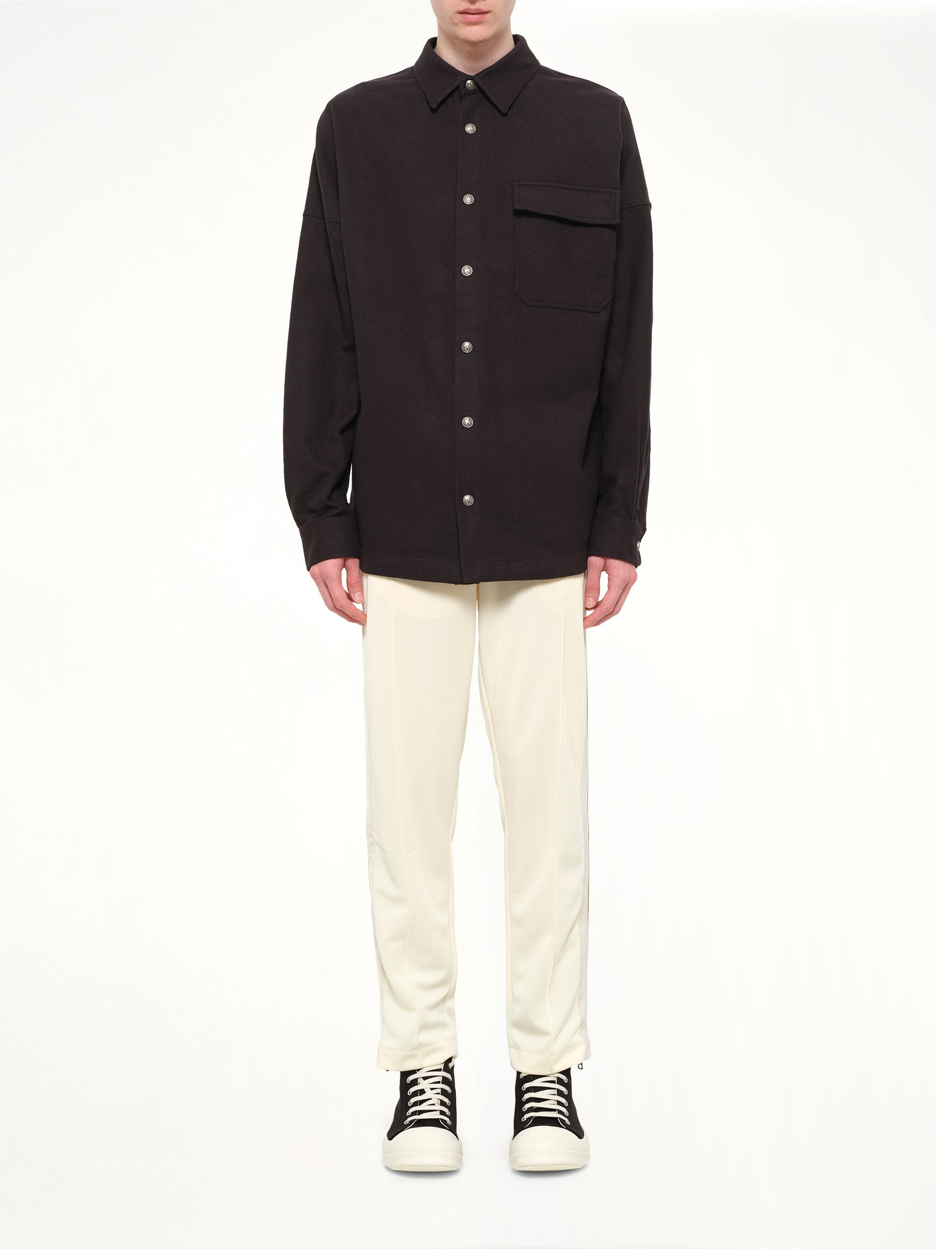 Logo Loose Overshirt in Black Tofu