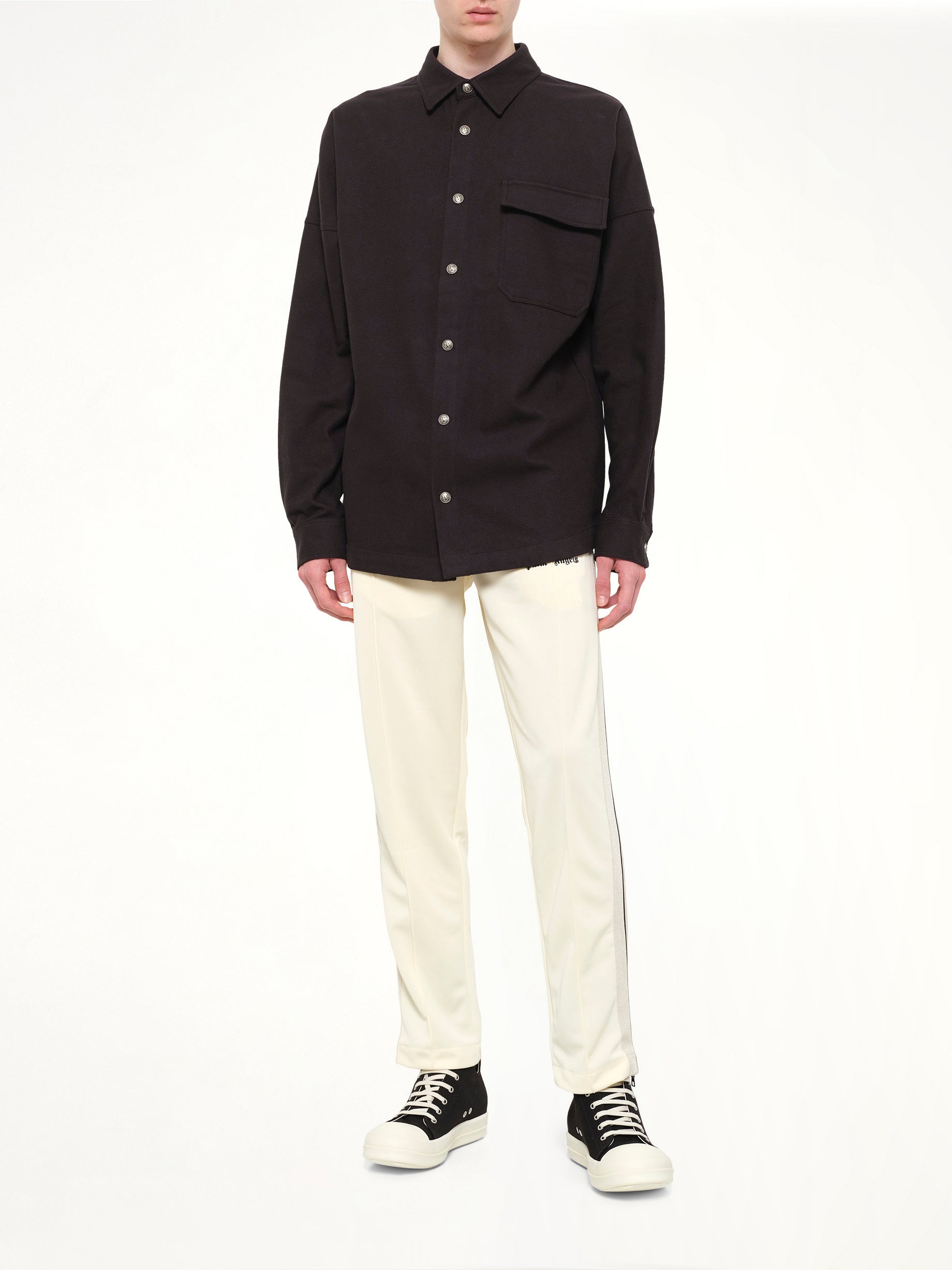 Logo Loose Overshirt in Black Tofu