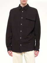 Logo Loose Overshirt in Black Tofu