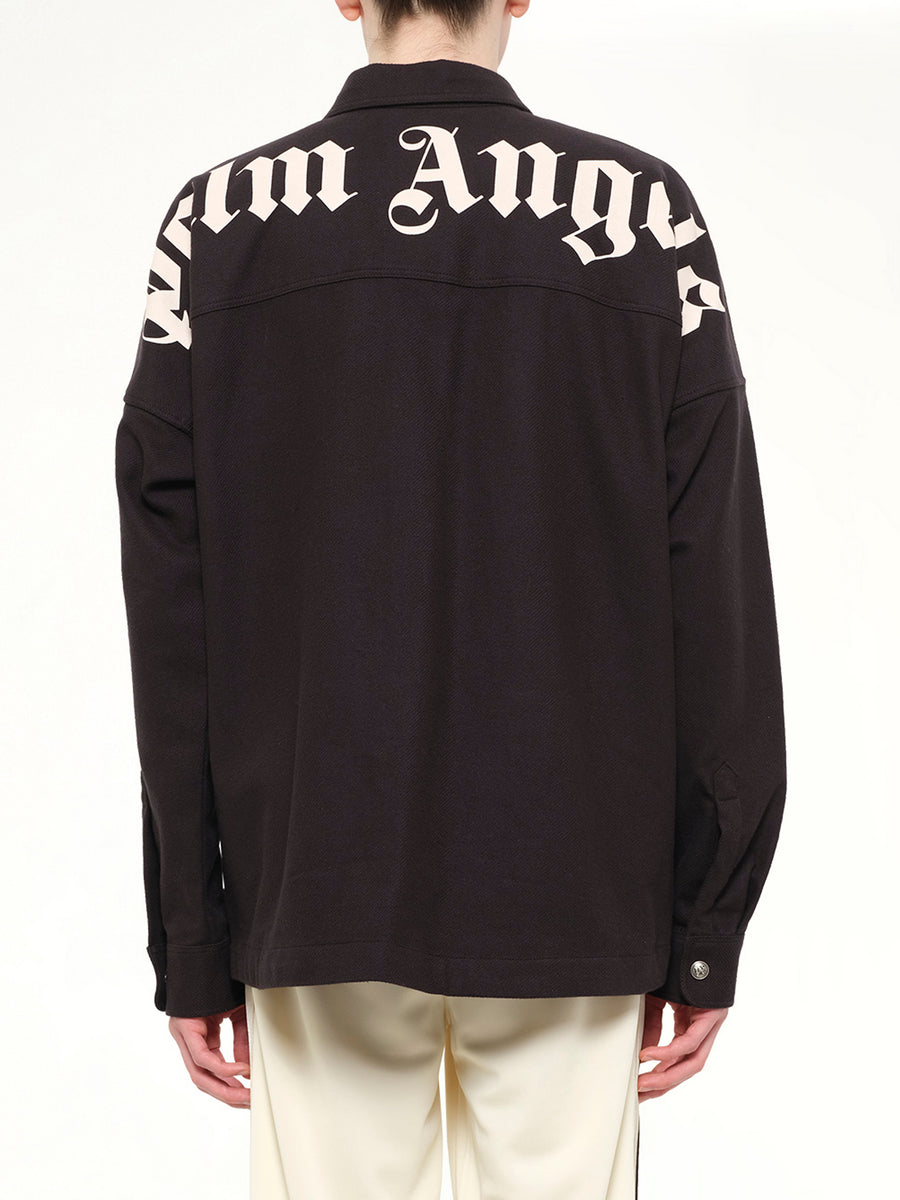 Logo Loose Overshirt in Black Tofu