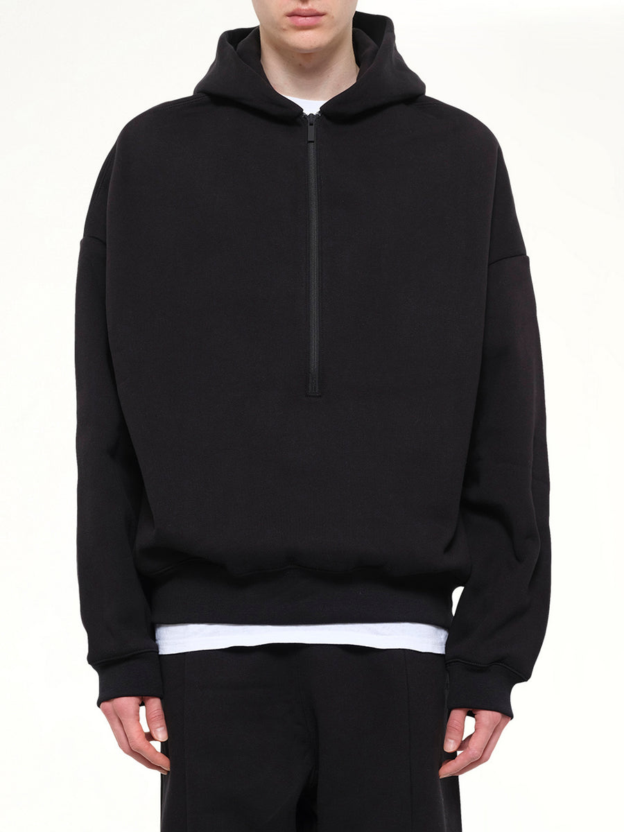 Property Lounge Half Zip Hoodie in Black