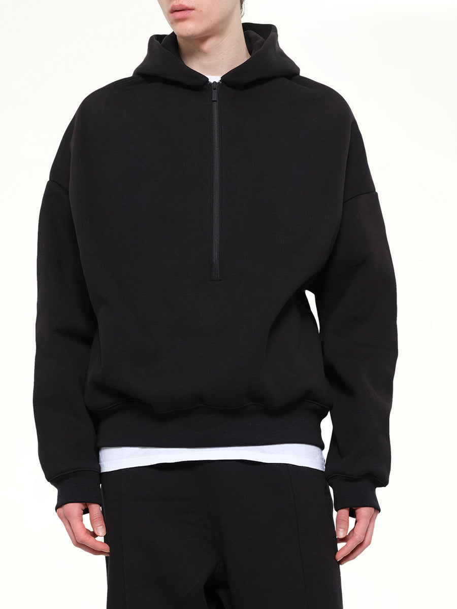 Property Lounge Half Zip Hoodie in Black