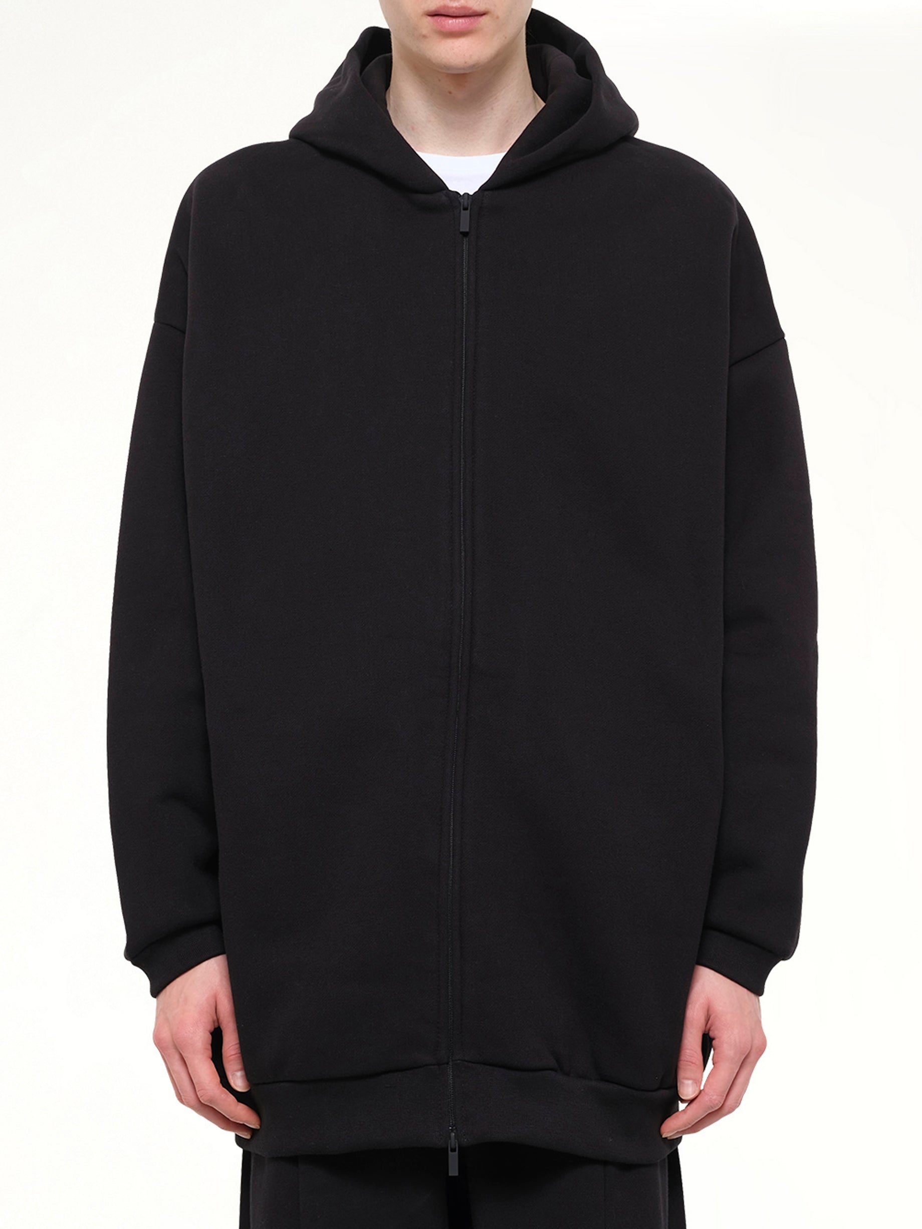 Property Lounge Long Zip Hoodie in Black