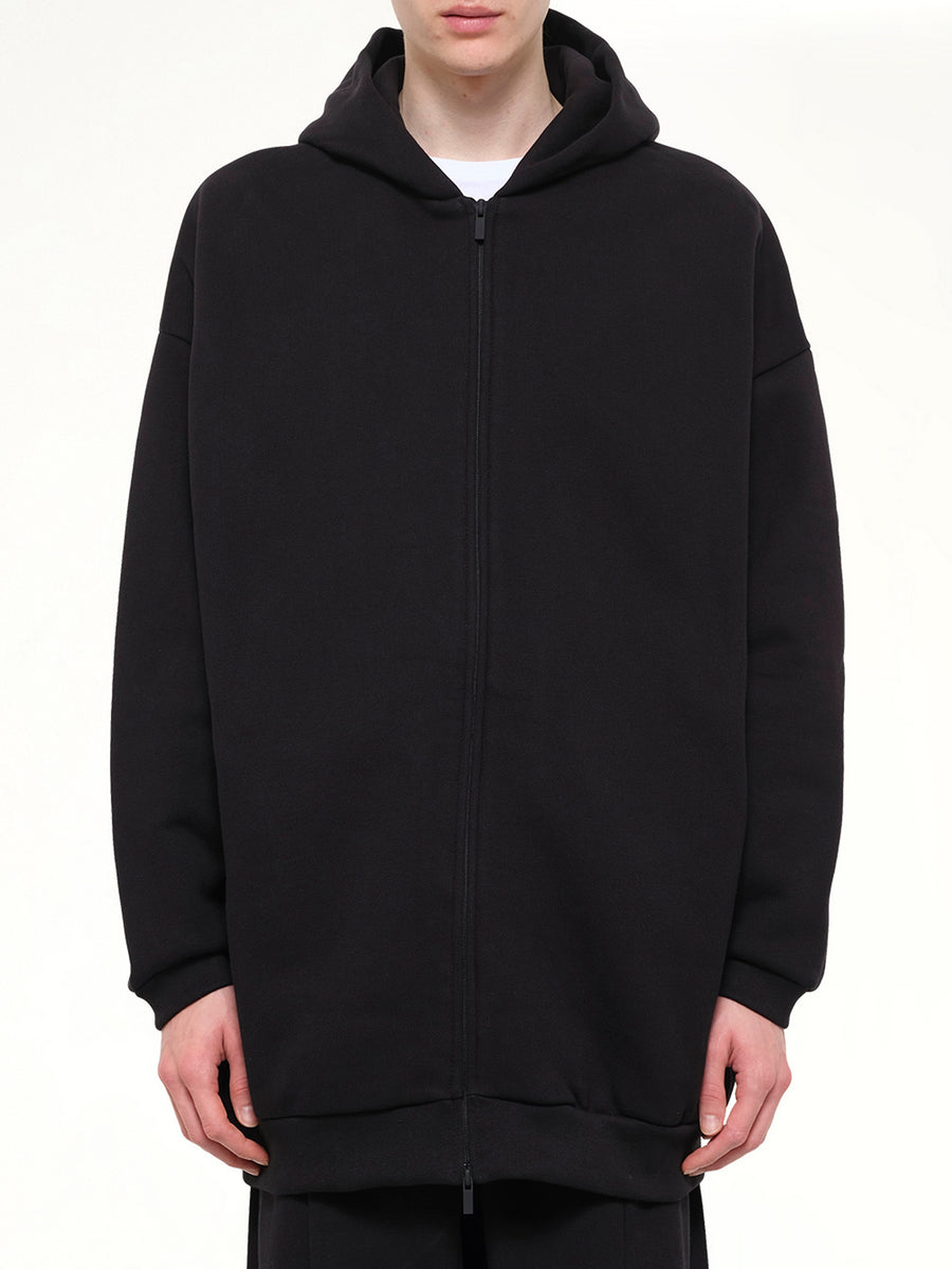 Property Lounge Long Zip Hoodie in Black