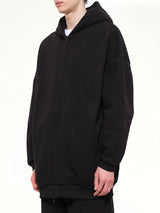 Property Lounge Long Zip Hoodie in Black