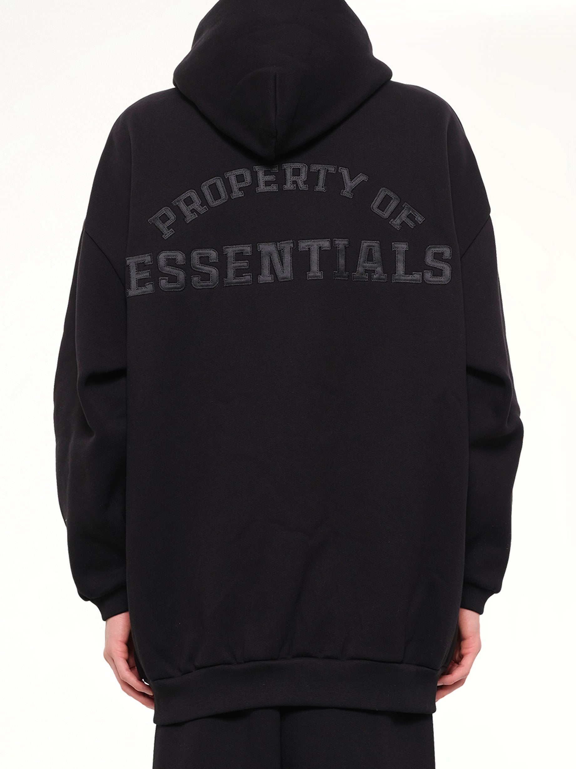 Property Lounge Long Zip Hoodie in Black