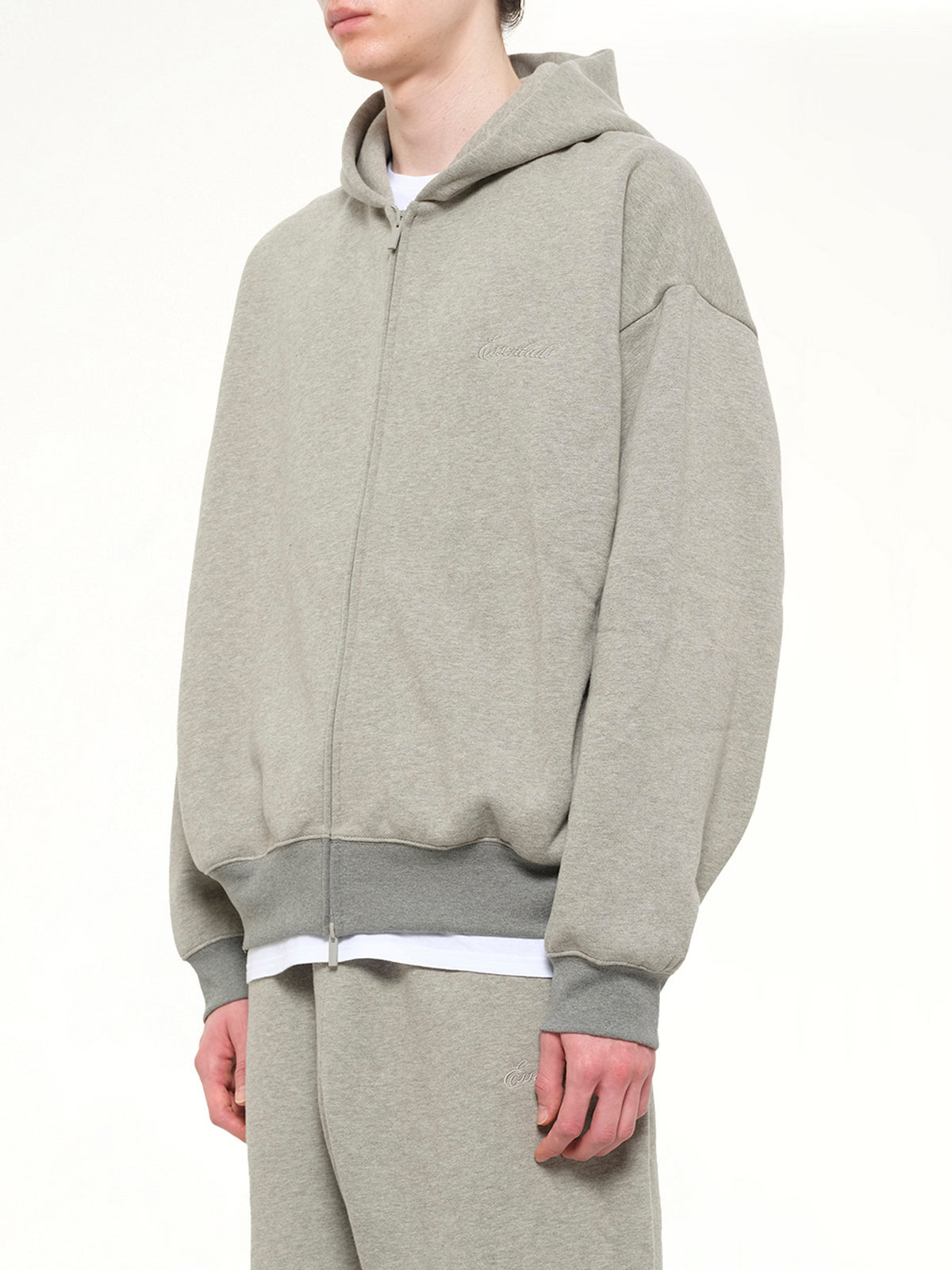 Signature Classic Full Zip Hoodie in Concrete Heather
