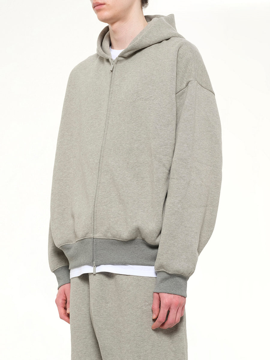 Signature Classic Full Zip Hoodie in Concrete Heather