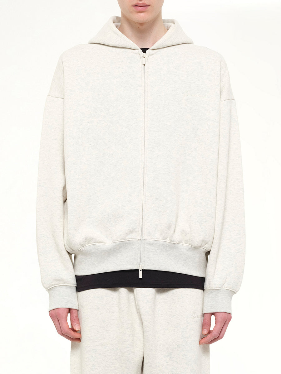Signature Classic Full Zip Hoodie in Oatmeal Heather