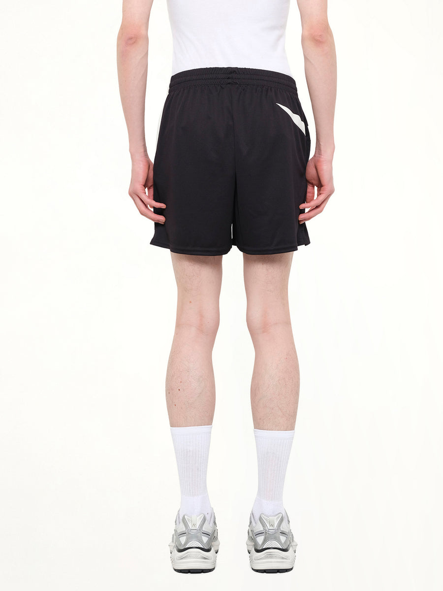 Star Foorball Panelled Shorts in Jet Black