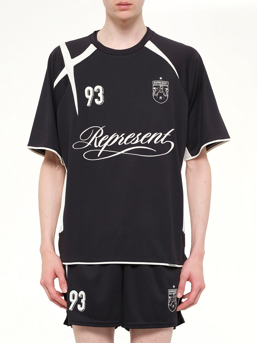 Star Football Top in Jet Black