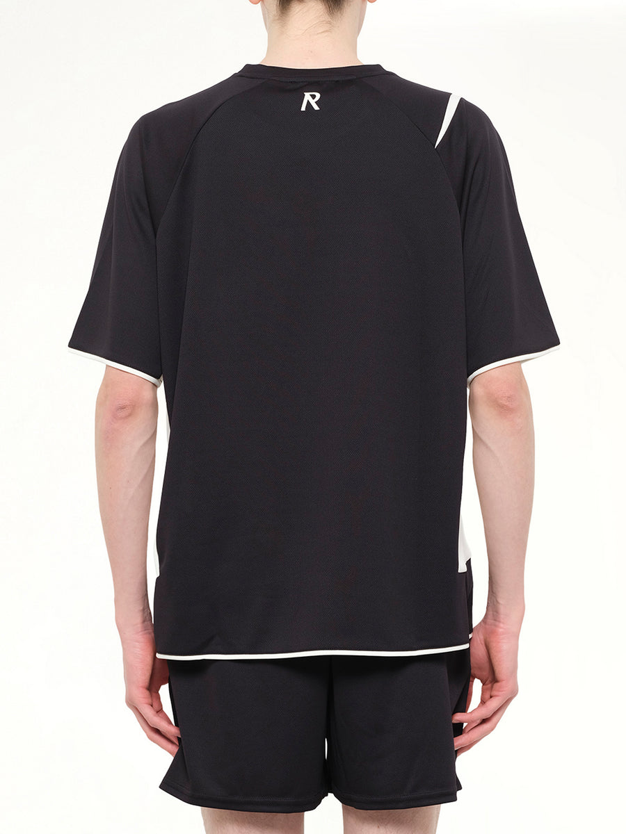 Star Football Top in Jet Black