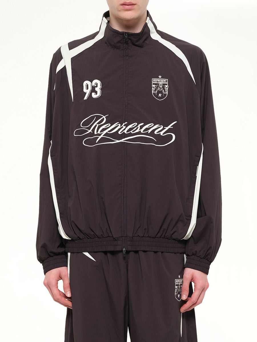Woven Track Star Jacket in Jet Black