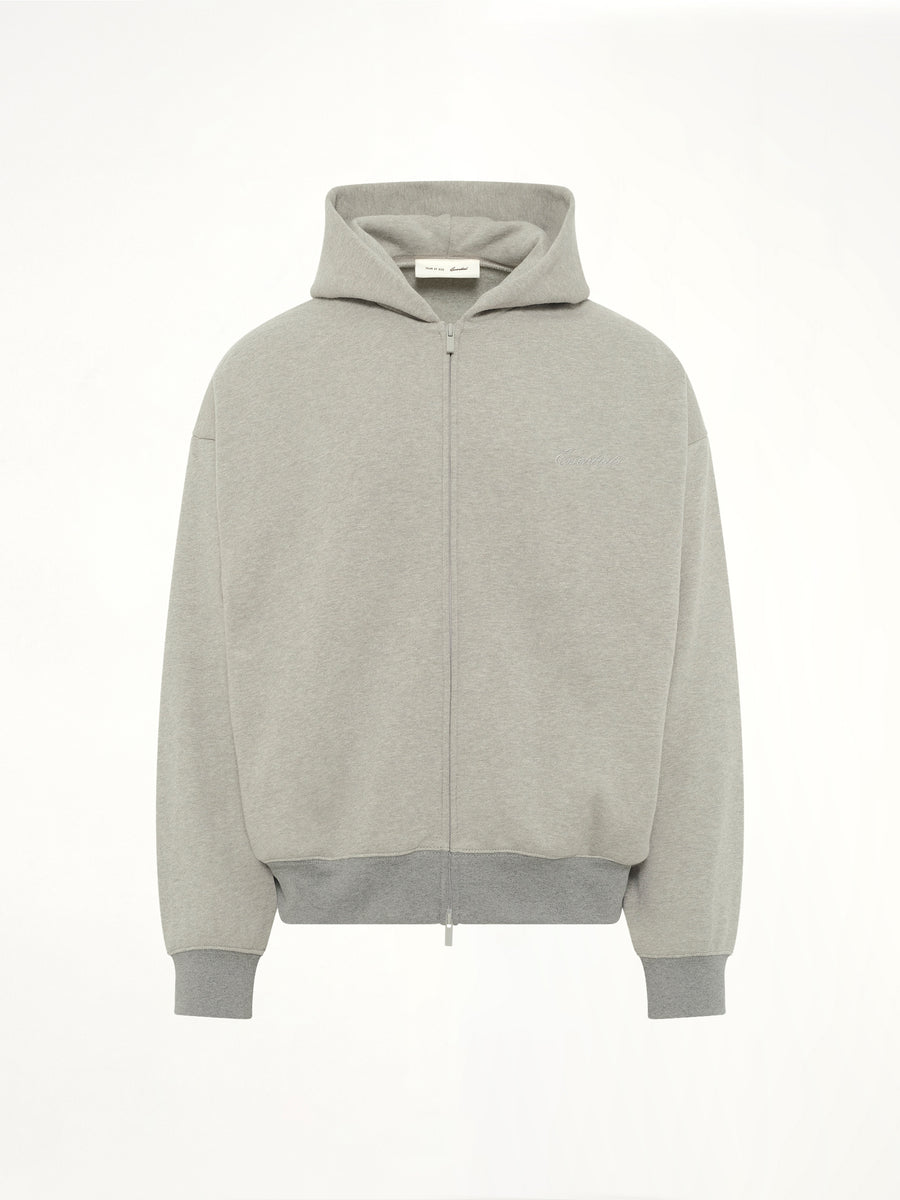Signature Classic Full Zip Hoodie in Concrete Heather