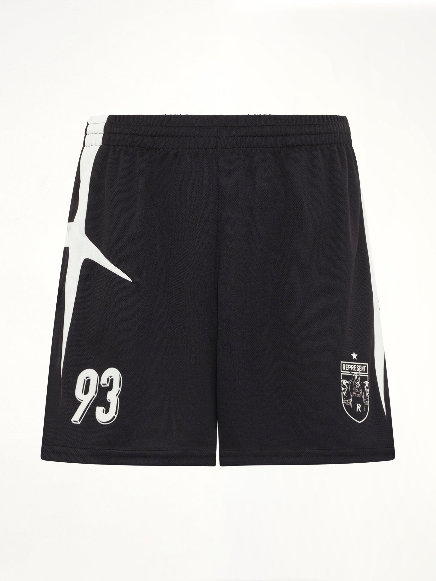 Star Foorball Panelled Shorts in Jet Black