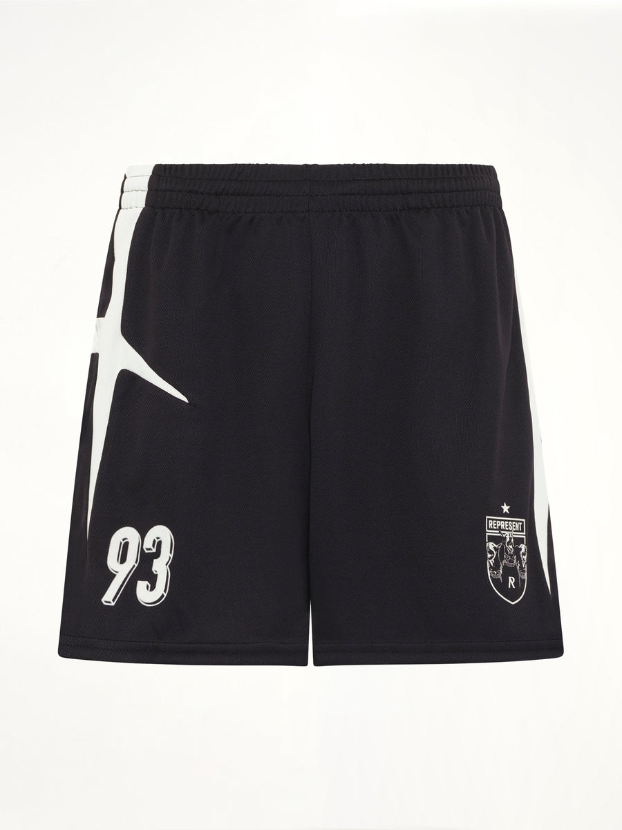 Star Foorball Panelled Shorts in Jet Black
