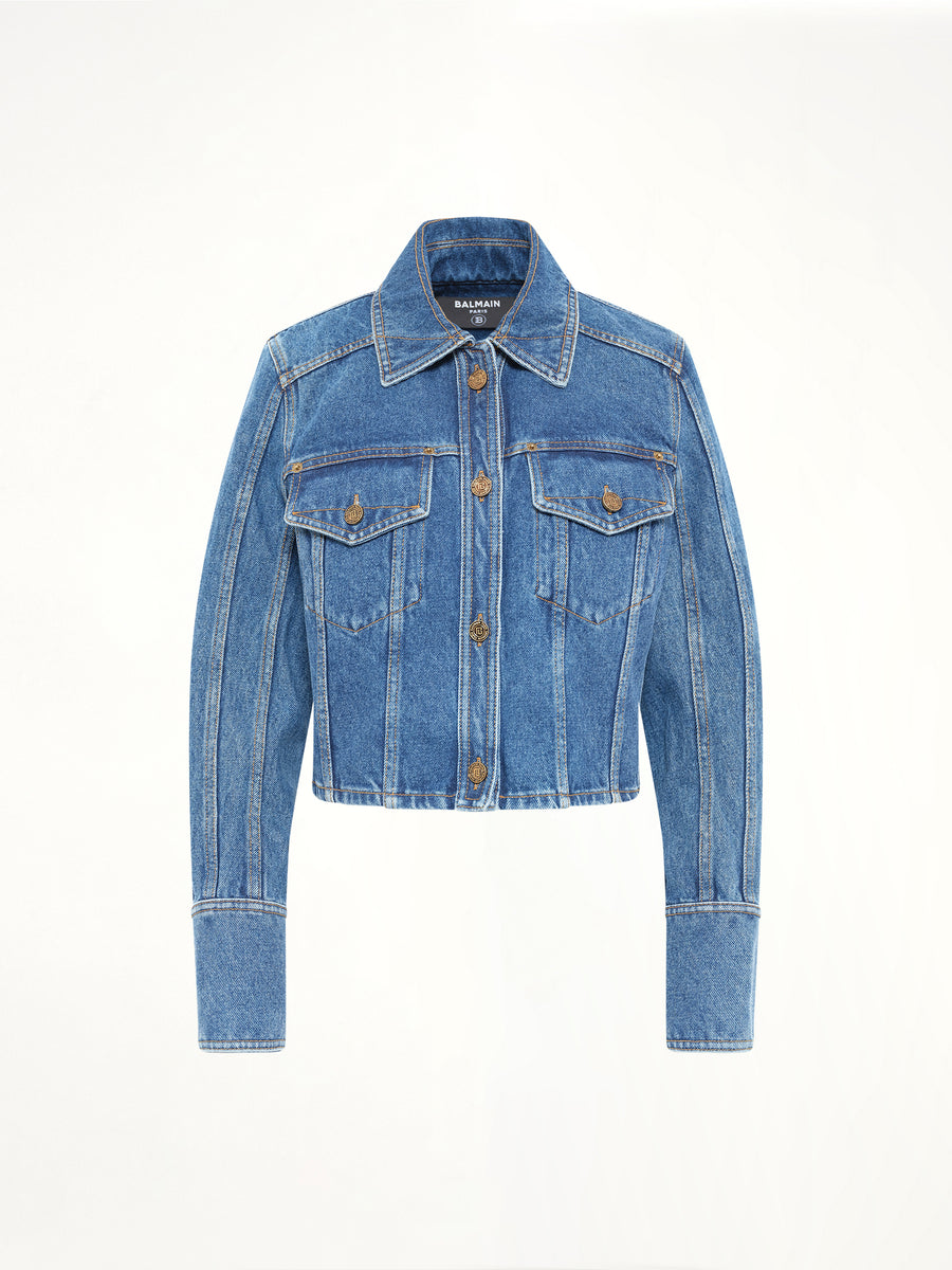 2 Pockets Denim Jacket in Dark Blue
