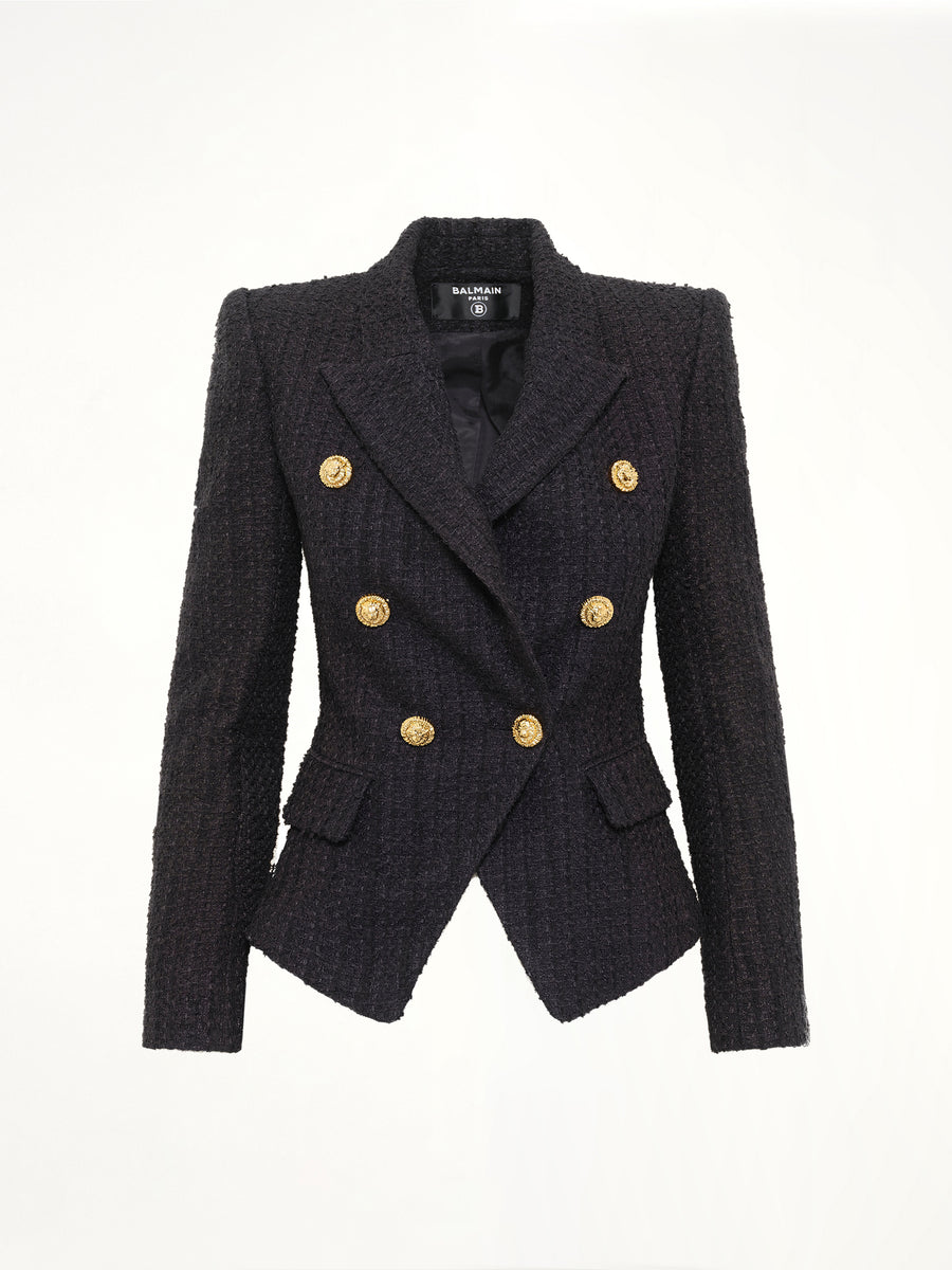 6 BTN Tweed Jacket in Black