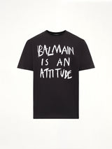 ブラック/ホワイトのバルマンアティチュードTシャツバルキーフィット