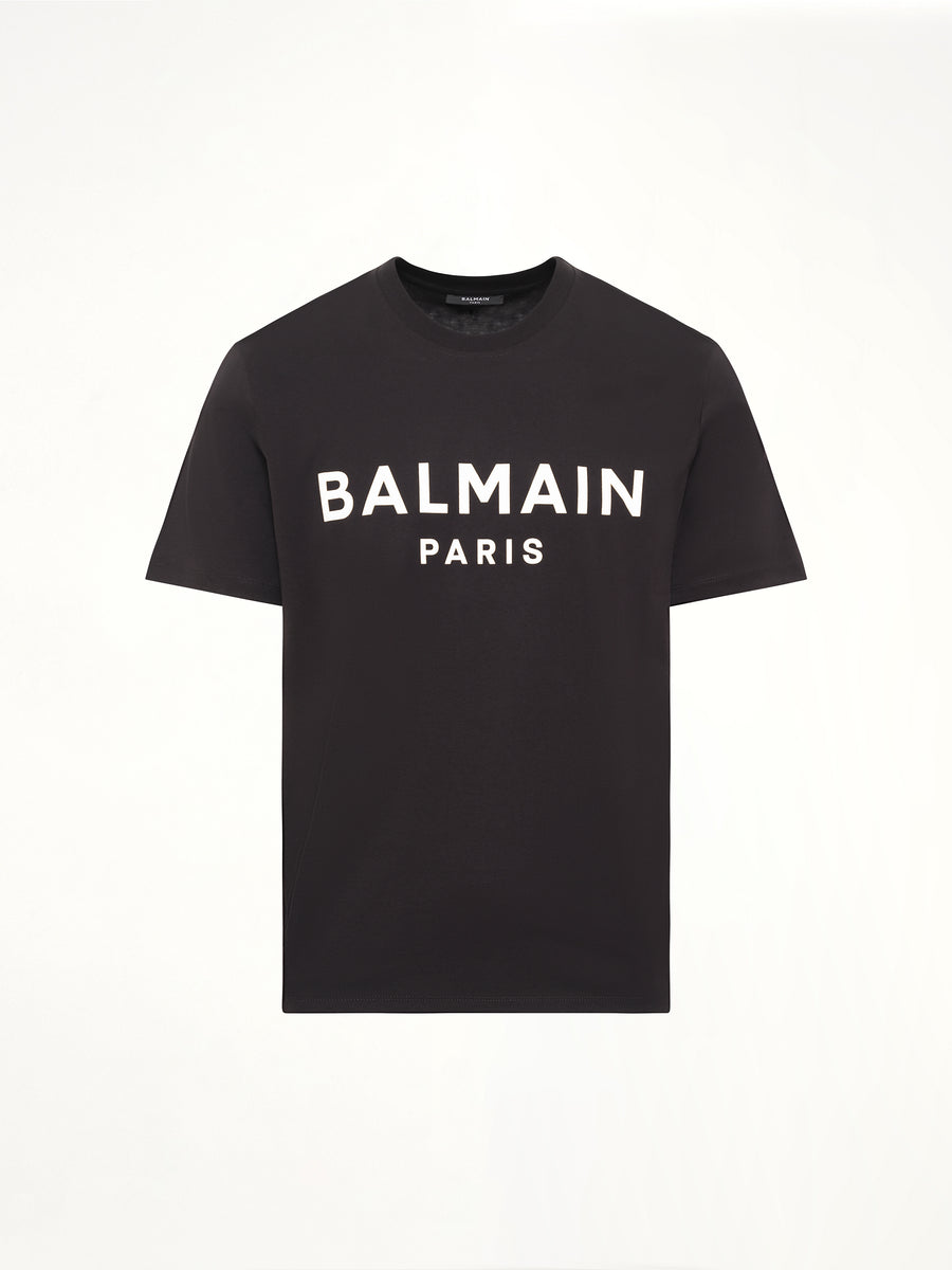 Balmain Print T-Shirt Reg Fit in Black/White