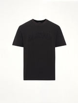 ブラックのモノグラムバルマンスポンジTシャツレギュラーフィット