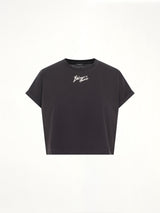 SS Balmain Paris Cropped T-Shirt in Black