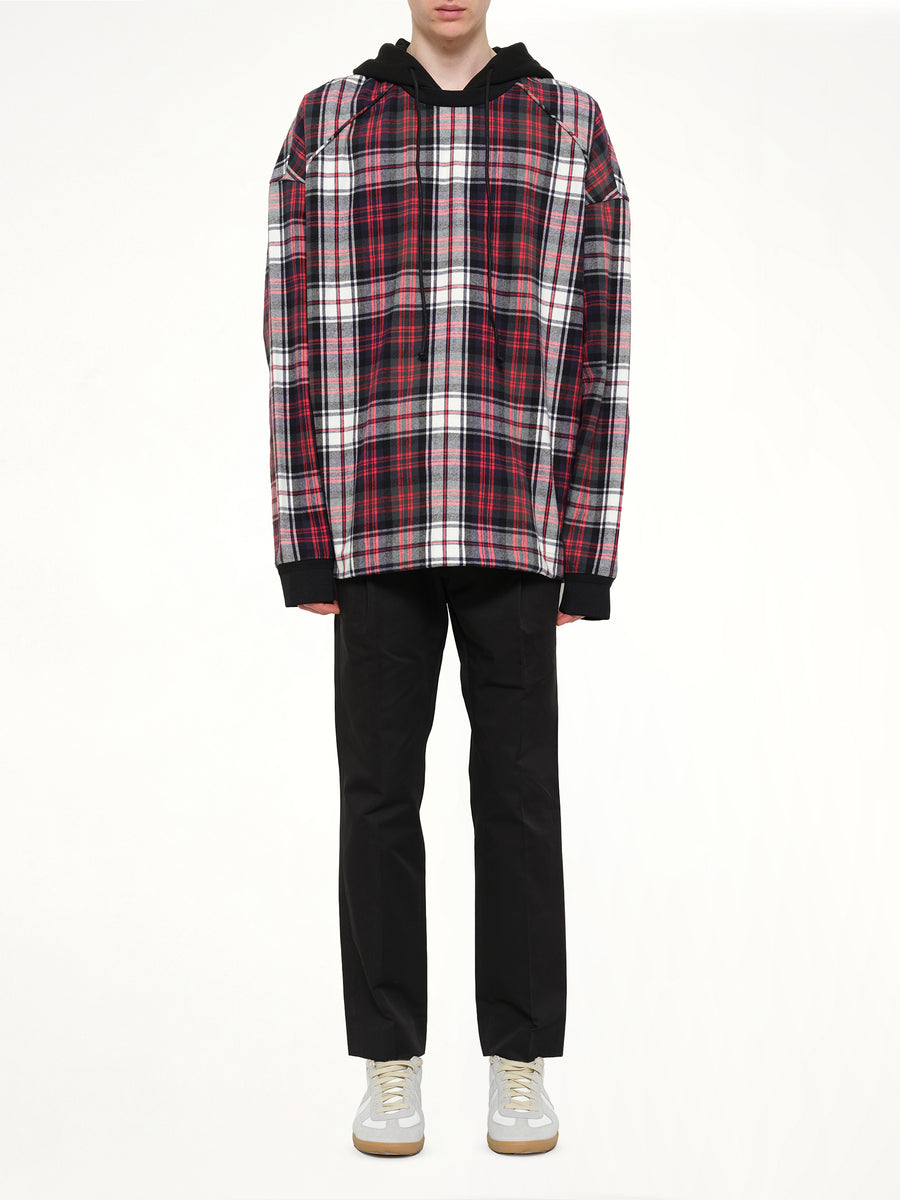 Plaid Hoodie in Red