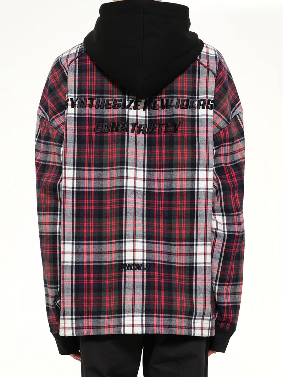 Plaid Hoodie in Red