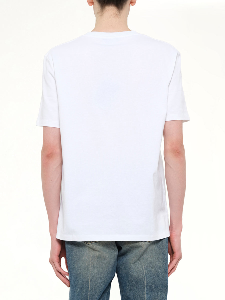 Balmain Letter Flock T-Shirt Reg Fit in White