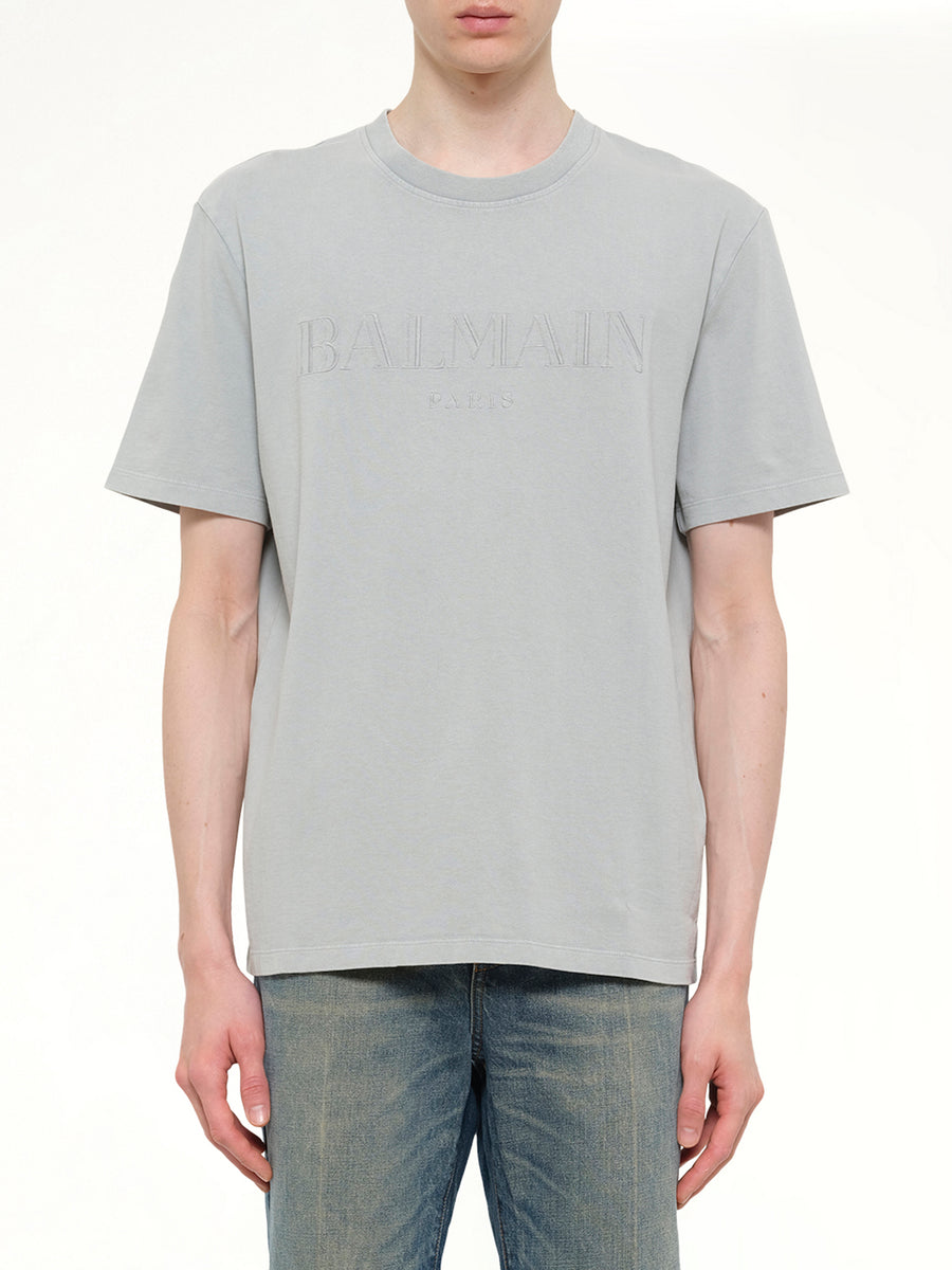 Balmain Vintage Emb T-Shirt Reg Fit in Grey