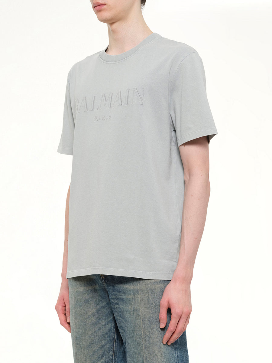Balmain Vintage Emb T-Shirt Reg Fit in Grey