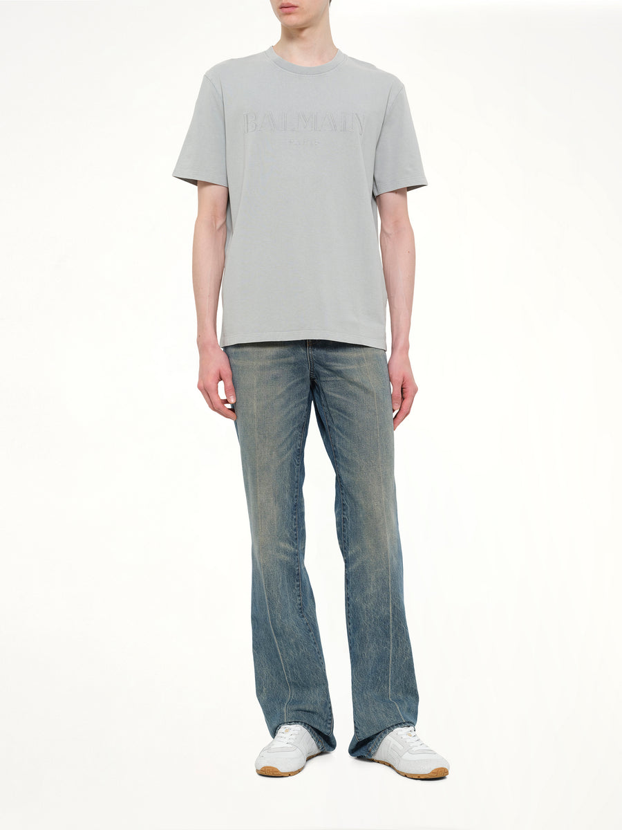 Balmain Vintage Emb T-Shirt Reg Fit in Grey