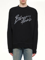 Big Balmain Paris Brush Sweatshirt Reg in Black