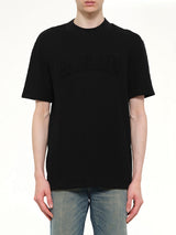 ブラックのモノグラムバルマンスポンジTシャツレギュラーフィット