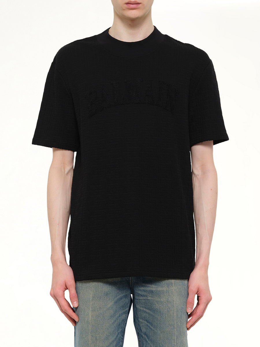 Monogram Balmain Sponge T-Shirt Reg Fit in Black