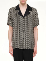 Monogram Cupro SS Pyjama Shirt in Ivory/Black